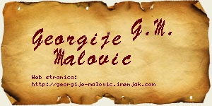 Georgije Malović vizit kartica
